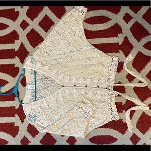 Ultra pink Lace tie shirt